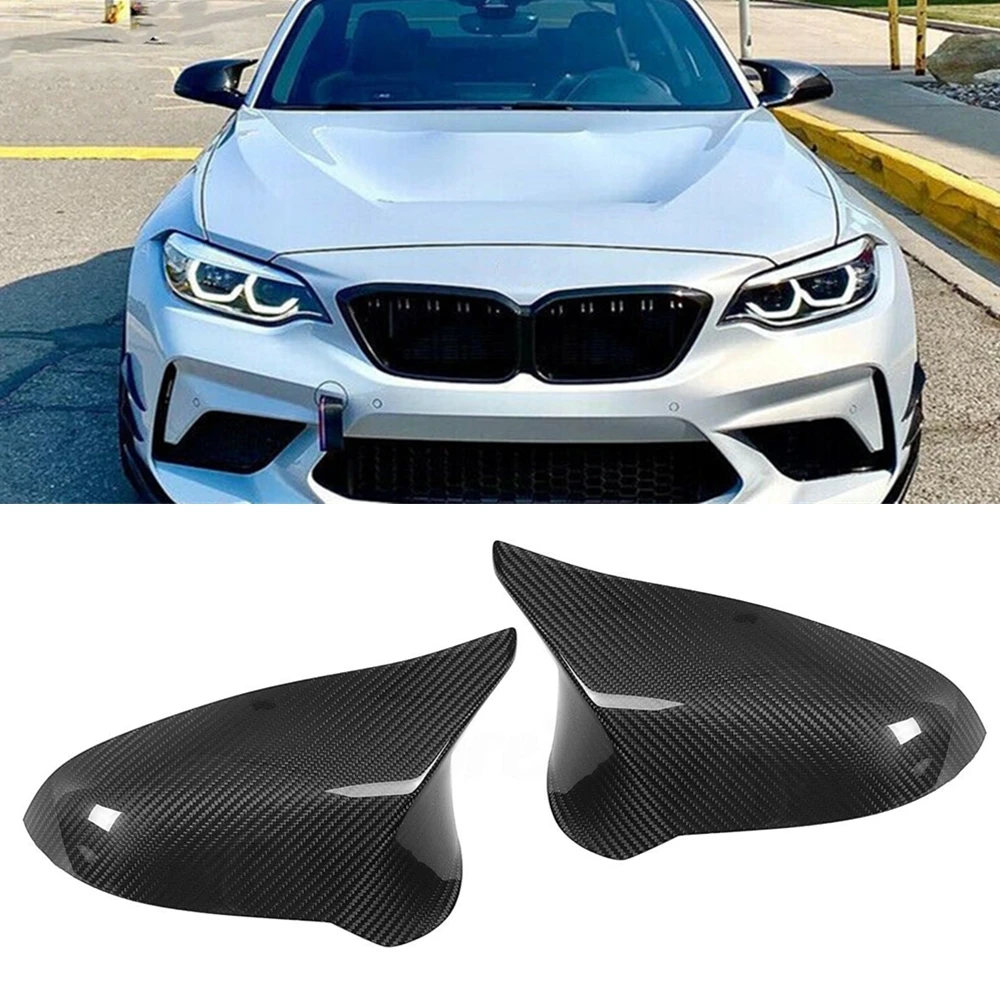 

Mirror Cover For BMW F87 M2 Competition 2019-2021 Real Carbon Fiber Side Car Exterior Rear View Cap Case Rearview Shell Add On