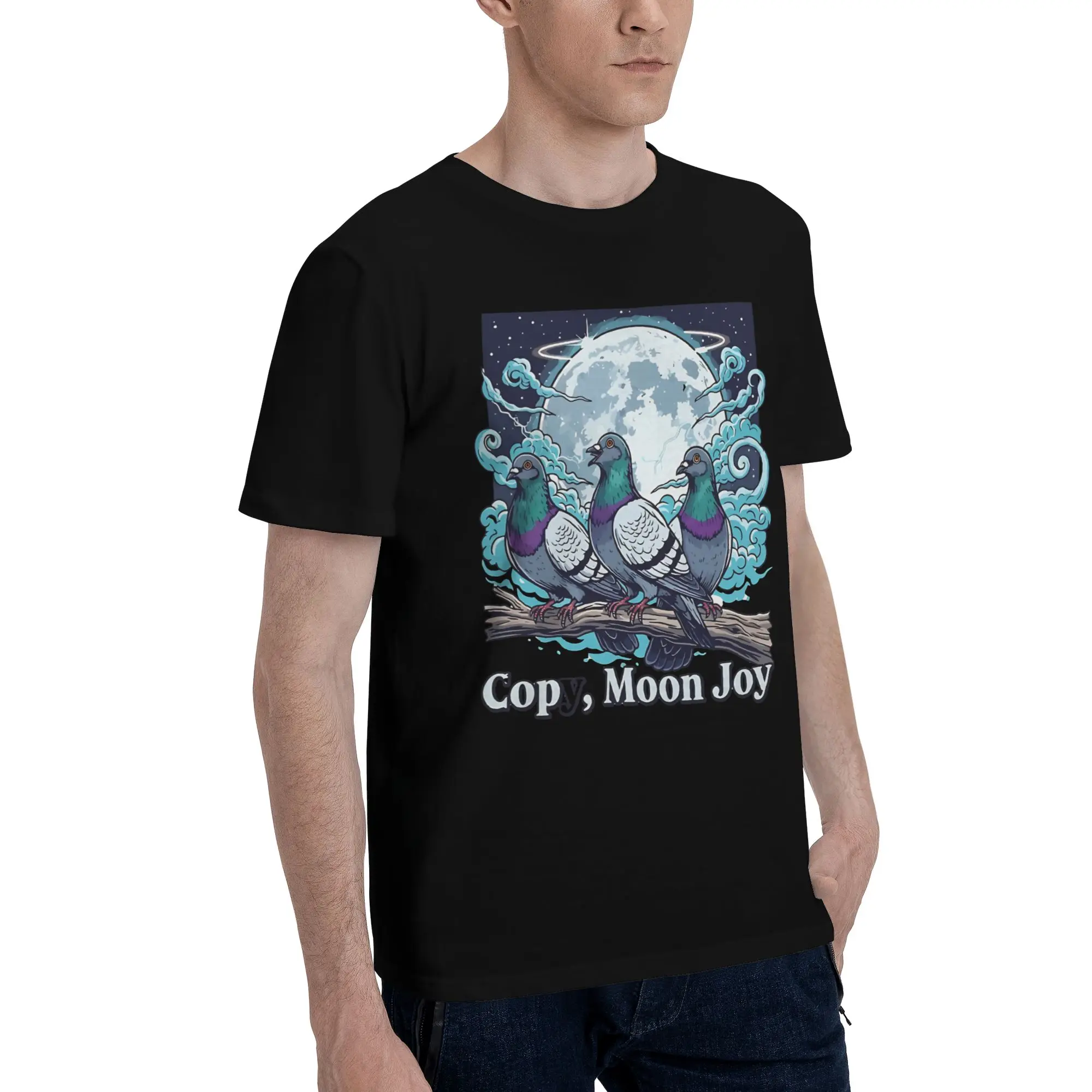 Copy Moon Joy 11 Graphic Funny 100% Cotton T-Shirt  Tees Tops For Men