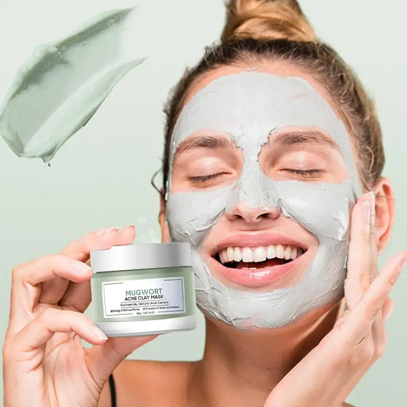 Moisturizing Clay Face Cover Mugwort Acne Removing Mud Mask Cleaning facial mask Shrink pores moisturize moisturize control oil