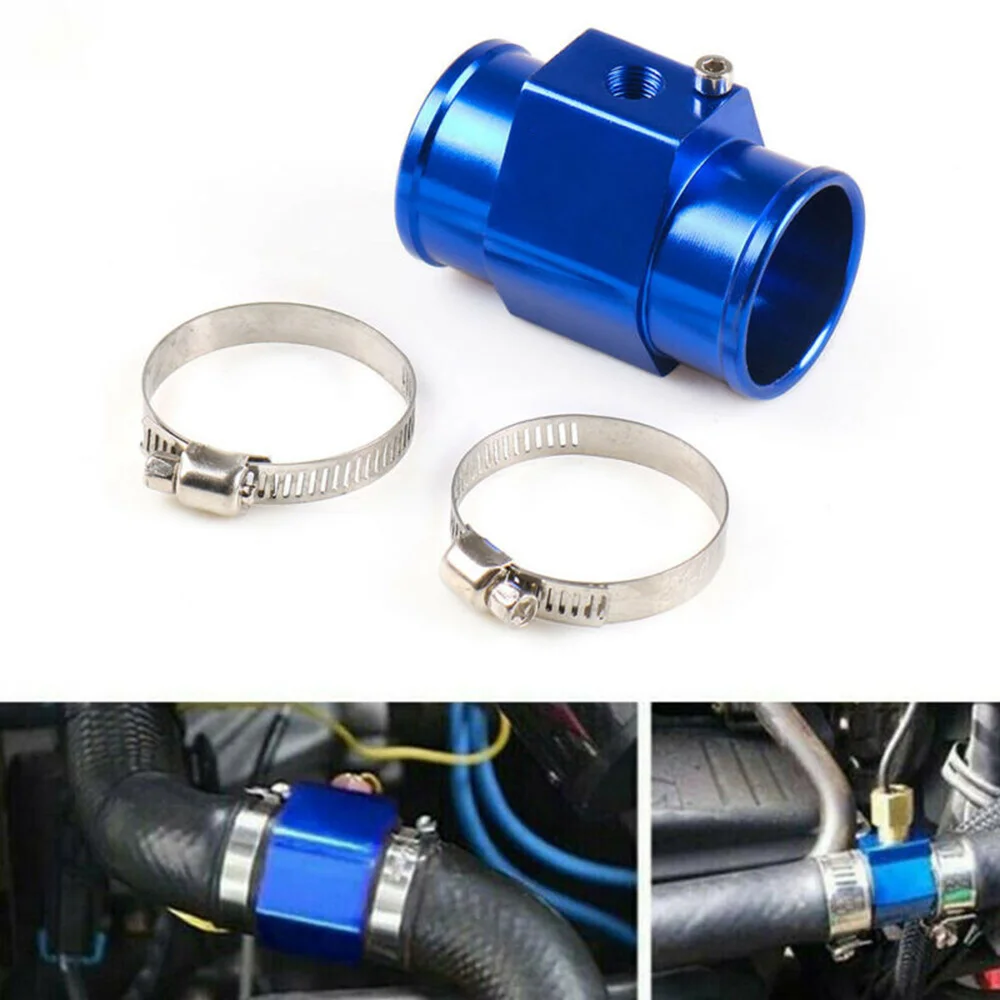 Adaptador de sensor de temperatura del agua de 40 mm con tubo de junta de manguera de radiador y abrazaderas para configuración de medidor de temperatura automotriz