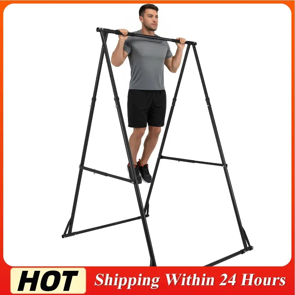 

Foldable Free Standing Pull Up Bar Power Tower Dip Station 771LBS Capacity Strength Training Fitness Equipment for Home