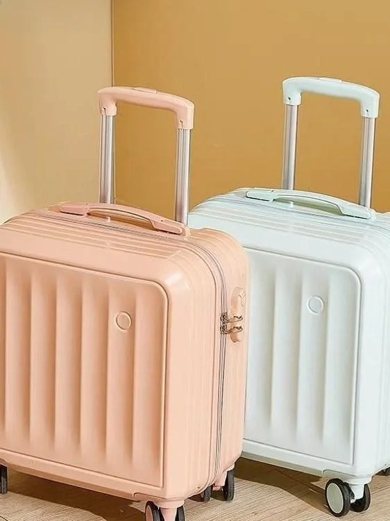 lightweight-small-suitcase-for-women-18-inch-password-boarding-box-silent-universal-wheels-leather-handle-children's-luggage