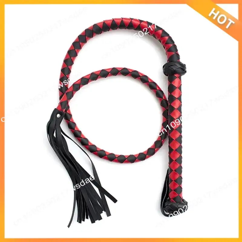 X08A 말 빨간 채찍 말 채찍 승마 크롭 승마 가짜 가죽 채찍 말 장비 채찍 훈련 말 채찍