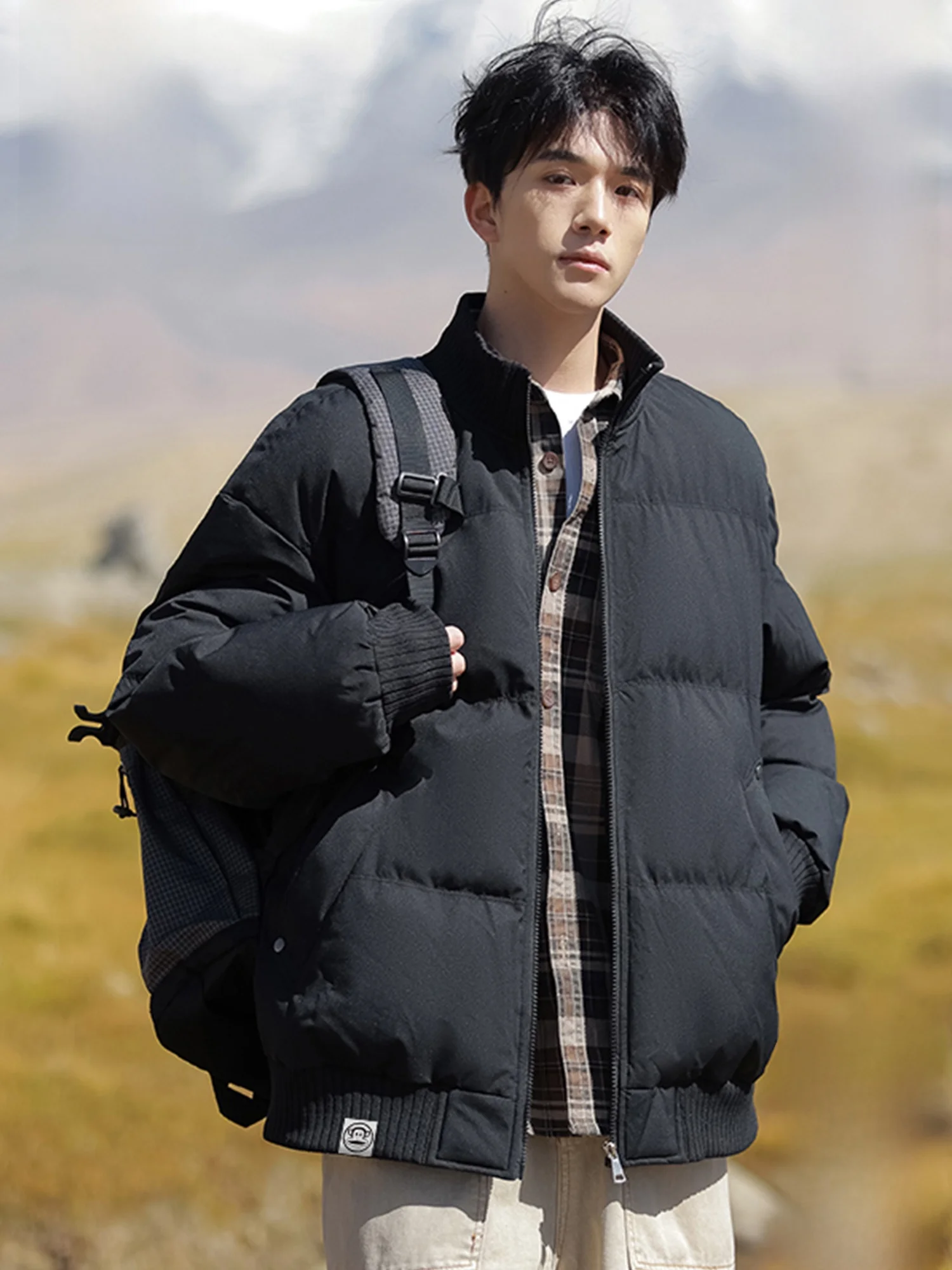 

Мужская утепленная вязаная хлопковая куртка Paul Frank: теплая, свободного кроя, однотонная, для пар, с воротником-стойкой, на молнии.