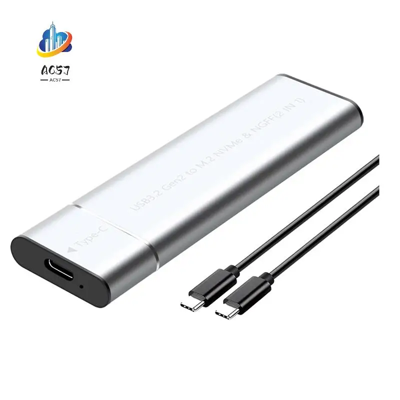 

AC57-M.2 Nvme SATA SSD-адаптер без инструментов USB 3.2 Gen2 20 Гбит/с Внешний Nvme к USB SATA M-Key / B+M Key
