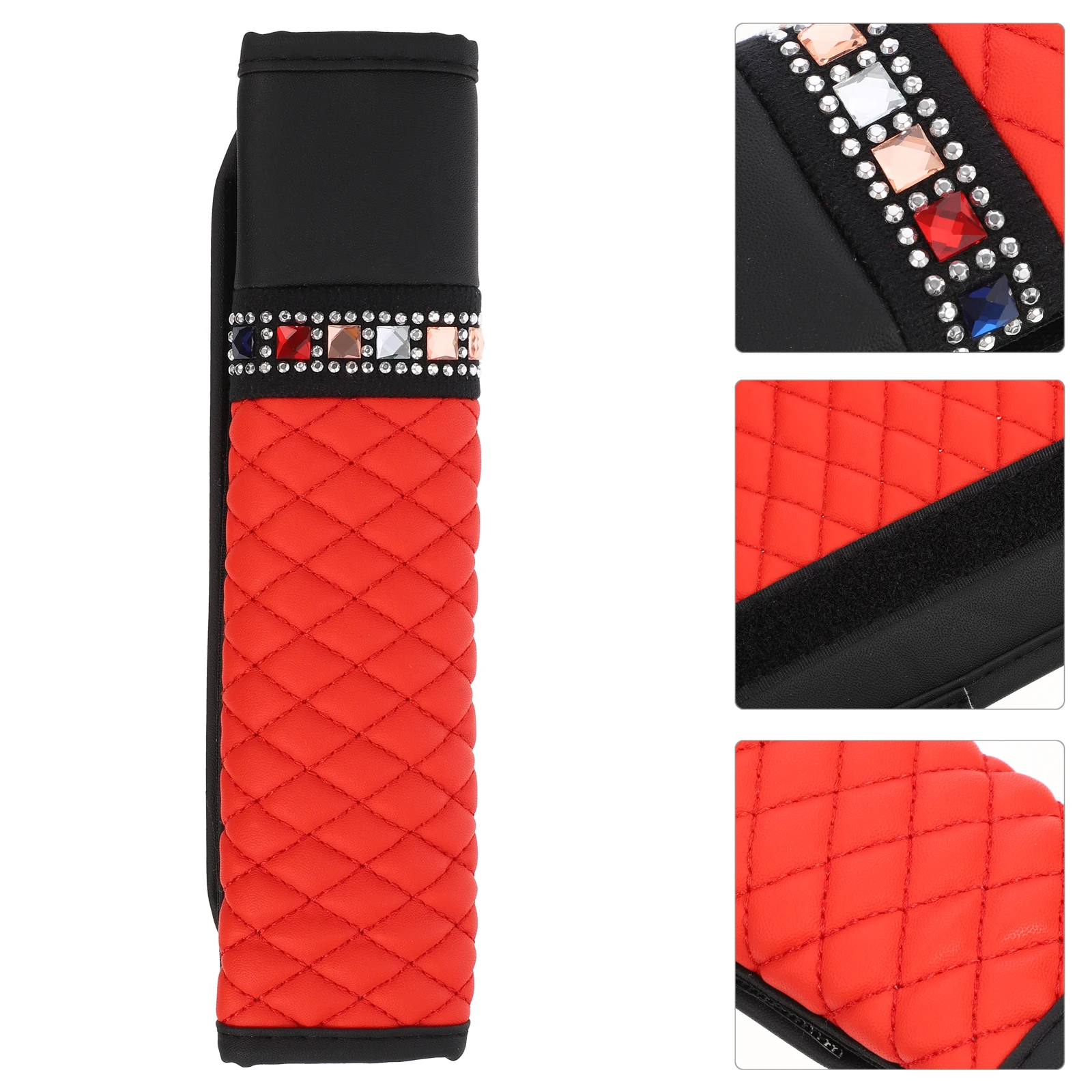 

1pc Rhinestone Car Cover Shoulder Protector Cushion Pad Comfort Support Decorative For Car Interior Motorcycle Gear