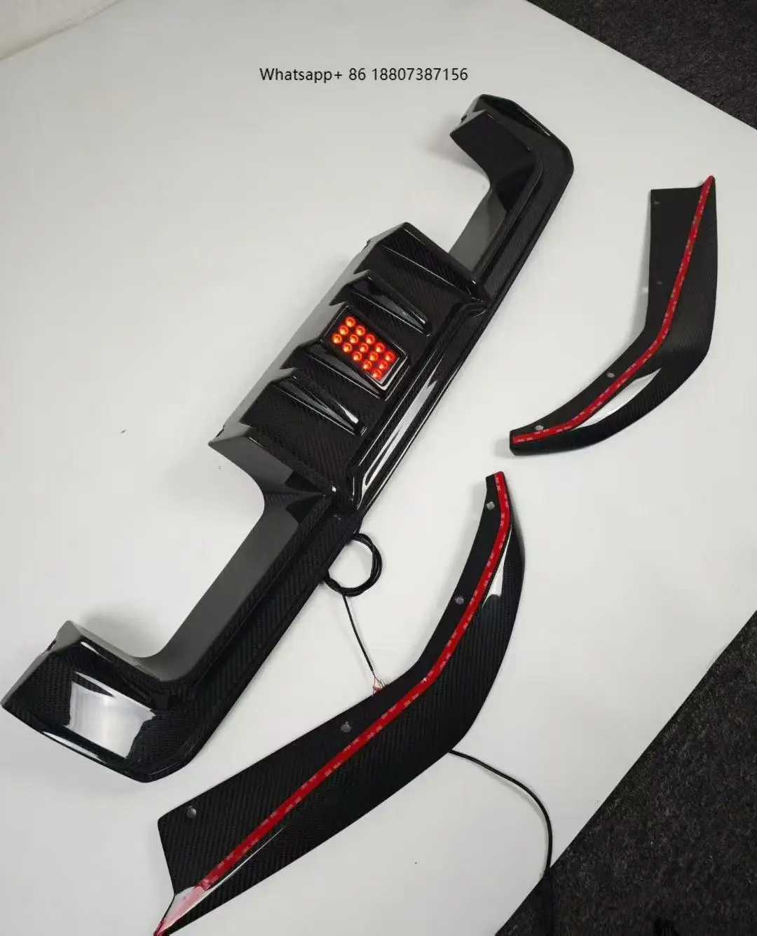 

For M3 M4 2021 G80 G82 R44 Edition LED Dry Carbon Fiber New Exhaust Rear Lip Spoiler