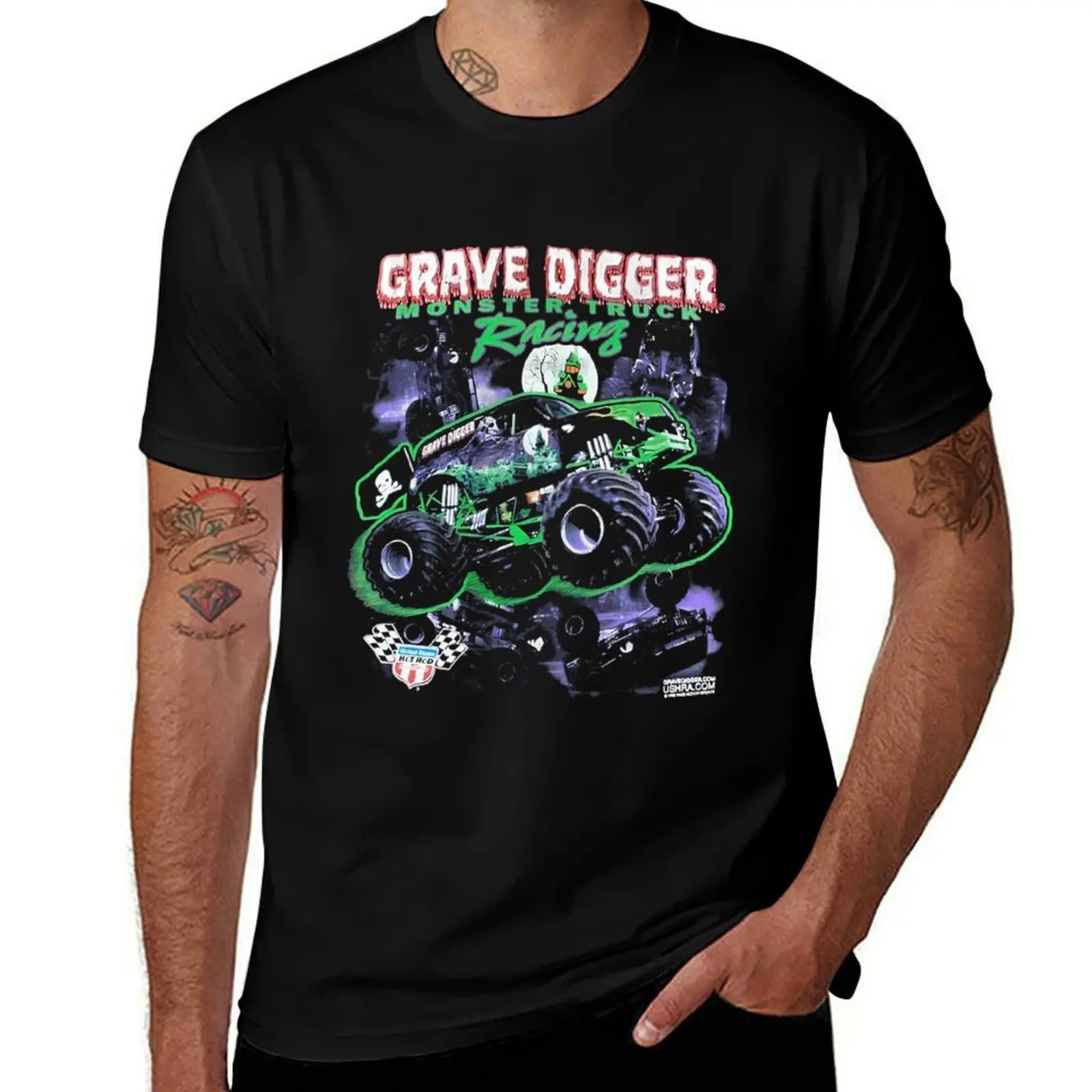 

Винтажная футболка Grave Digger Dennis Monster Truck Racing, мужская футболка, хлопковые футболки для мужчин, футболки с графикой