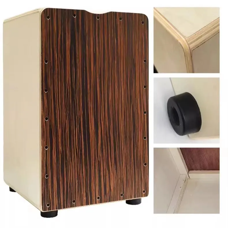 Wooden Cajon Box Drum Hand Percussion Instrument For Adult Beginner Player For Band Rehearsal Stage Live Performance
