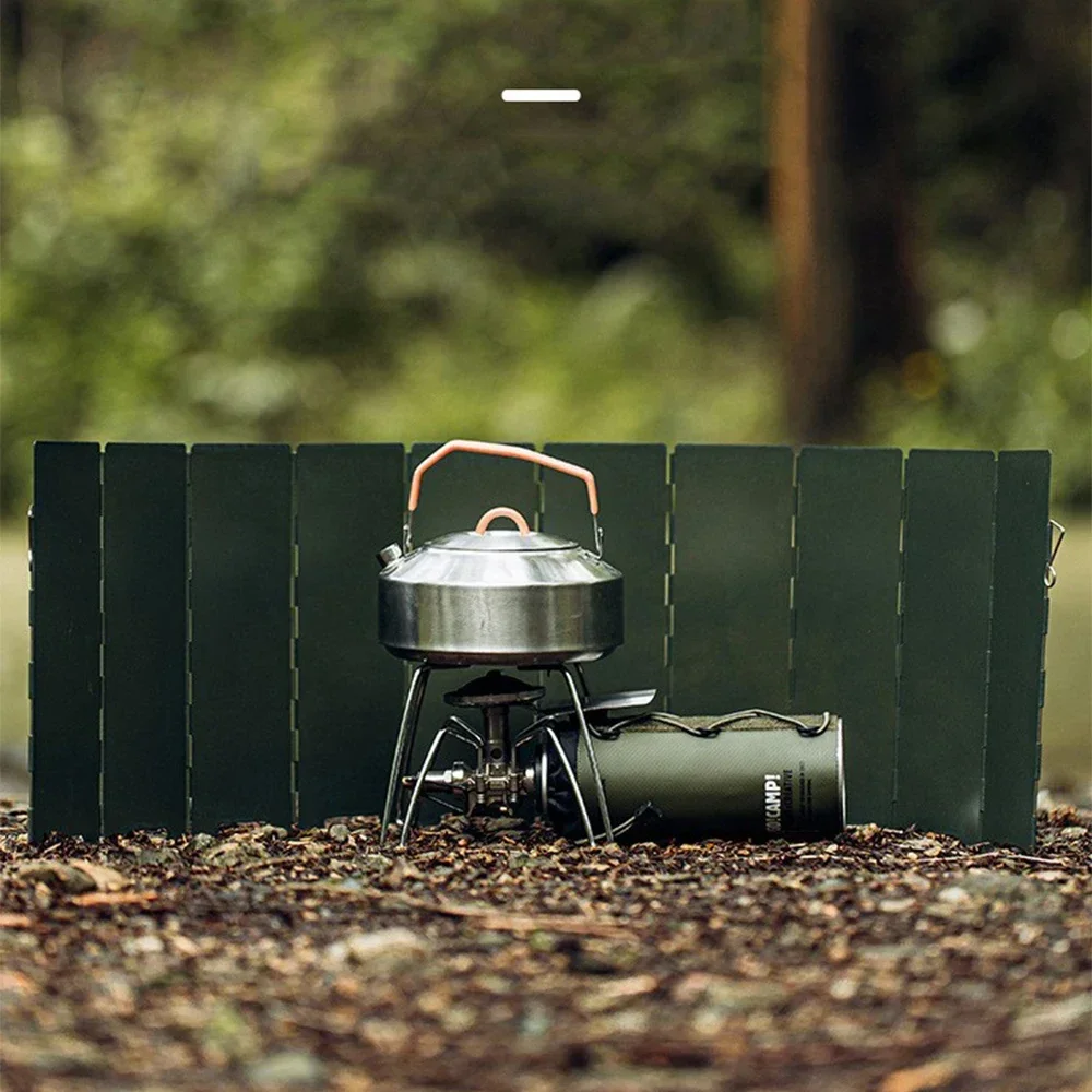 Outdoor Foldable Portable Cassette Stove Wind Deflector Stove Head Windshield Camping Enclosure Gas Windshield Ring