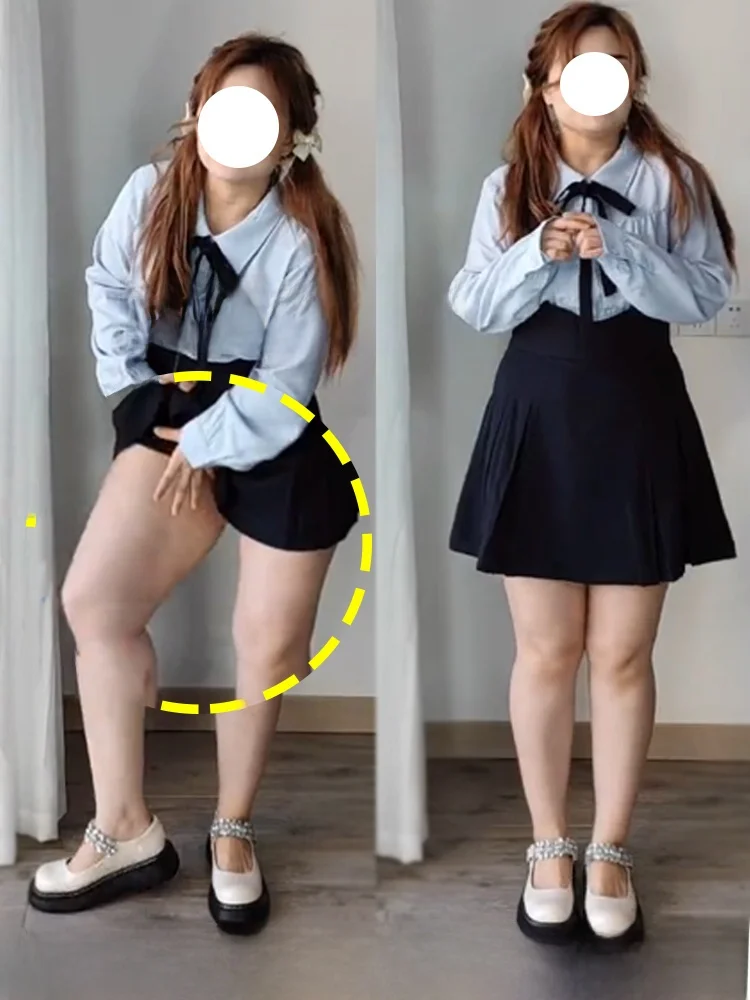 

Женская шерстяная юбка больших размеров с V-образным вырезом и завышенной талией, весенняя, в клетку, короткая, в корейском стиле, с защитой от просвечивания