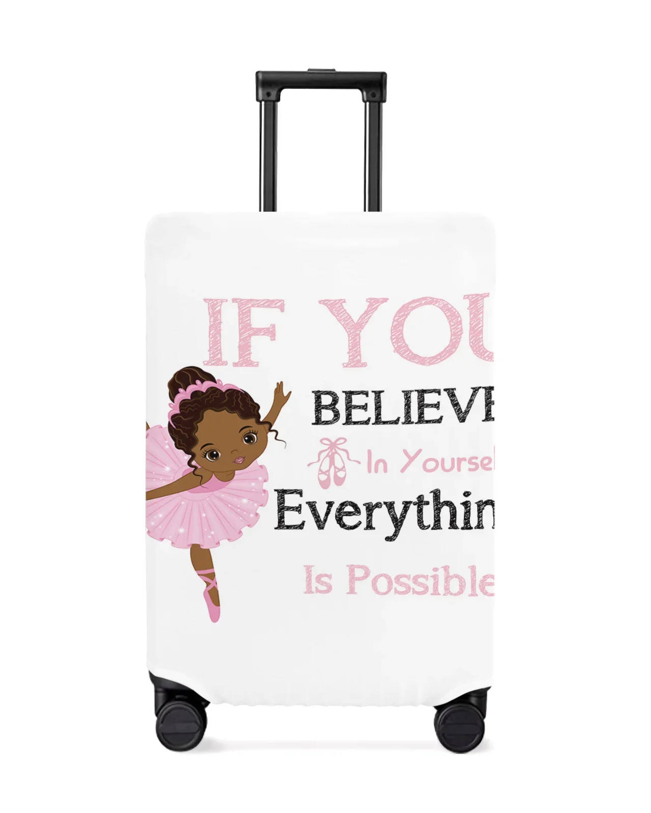 

Pink African Ballet Girl Inspirational Luggage Protective Cover Travel Accessories Suitcase Elastic Dust Case Protect Sleeve