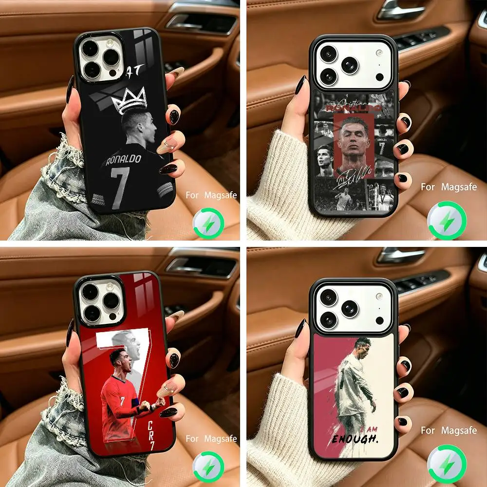 

NO 7 Ronaldo Football Phone Case For IPhone17 16 15 14 13 12 11 Pro Max 16/15/14Plus Wireless Charger Cover Funda