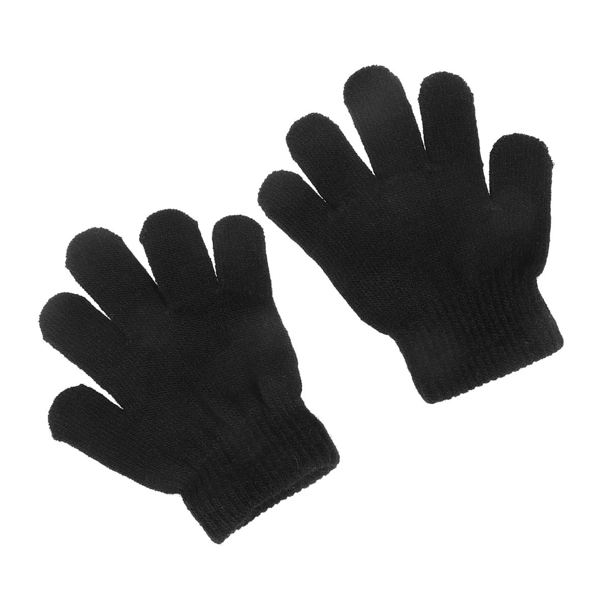

12Pair Knitted Gloves Warm Winter Gloves Thick Stretch Mittens Full Finger Kids Hand Accessories Boys Girls Knitted Mittens
