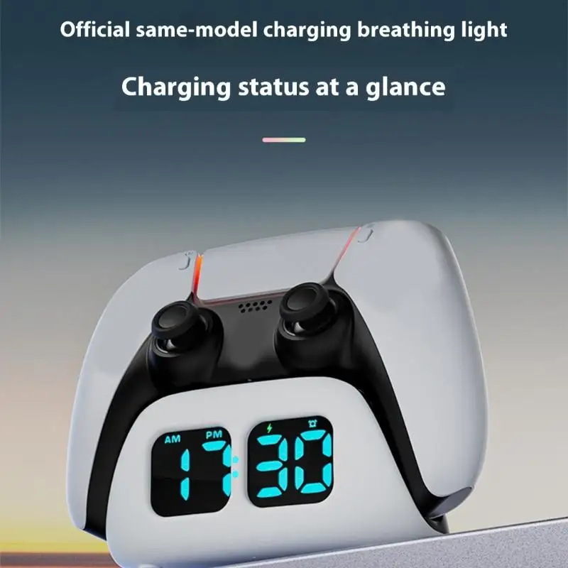 R53C Gamepad Charging Stand مع عرض الوقت على مدار الساعة ومراقبة وحدة تحكم الشحن