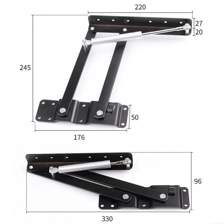 Hydraulic cushioned coffee table lift multifunctional space-saving furniture hardware accessory dual-use foldable bracket