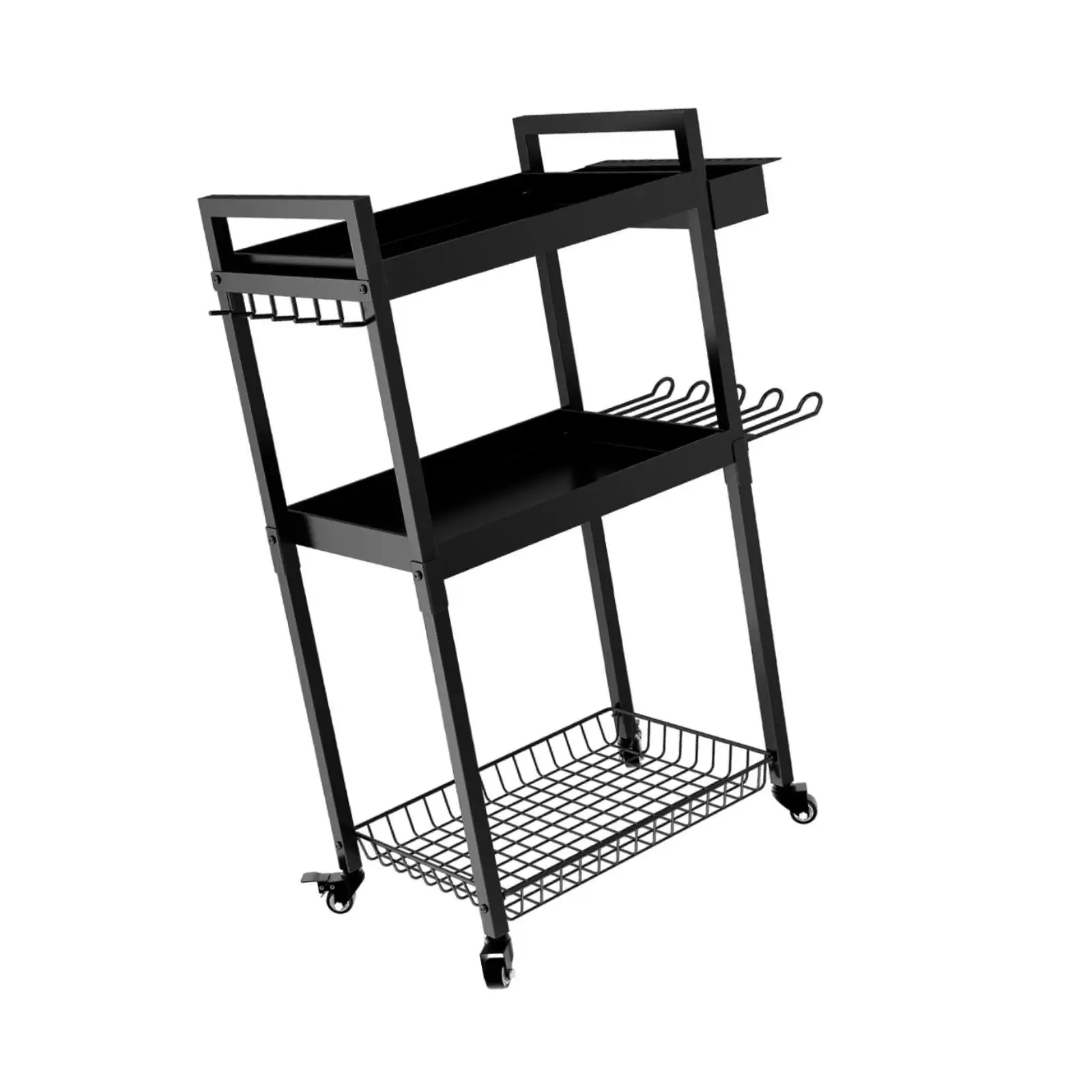 Power Tool Organizer Cart Sturdy for Garage Organizer Gifts Floor Standing with Wheels Heavy Duty Rolling Tool Cart for Office