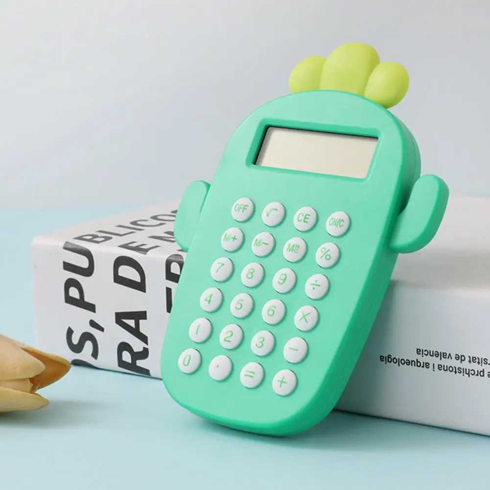 Cactus Calculator Compact Calculator Cute Cactus Desktop Calculator with Battery Operated 8 Digits Lcd Display Portable Student