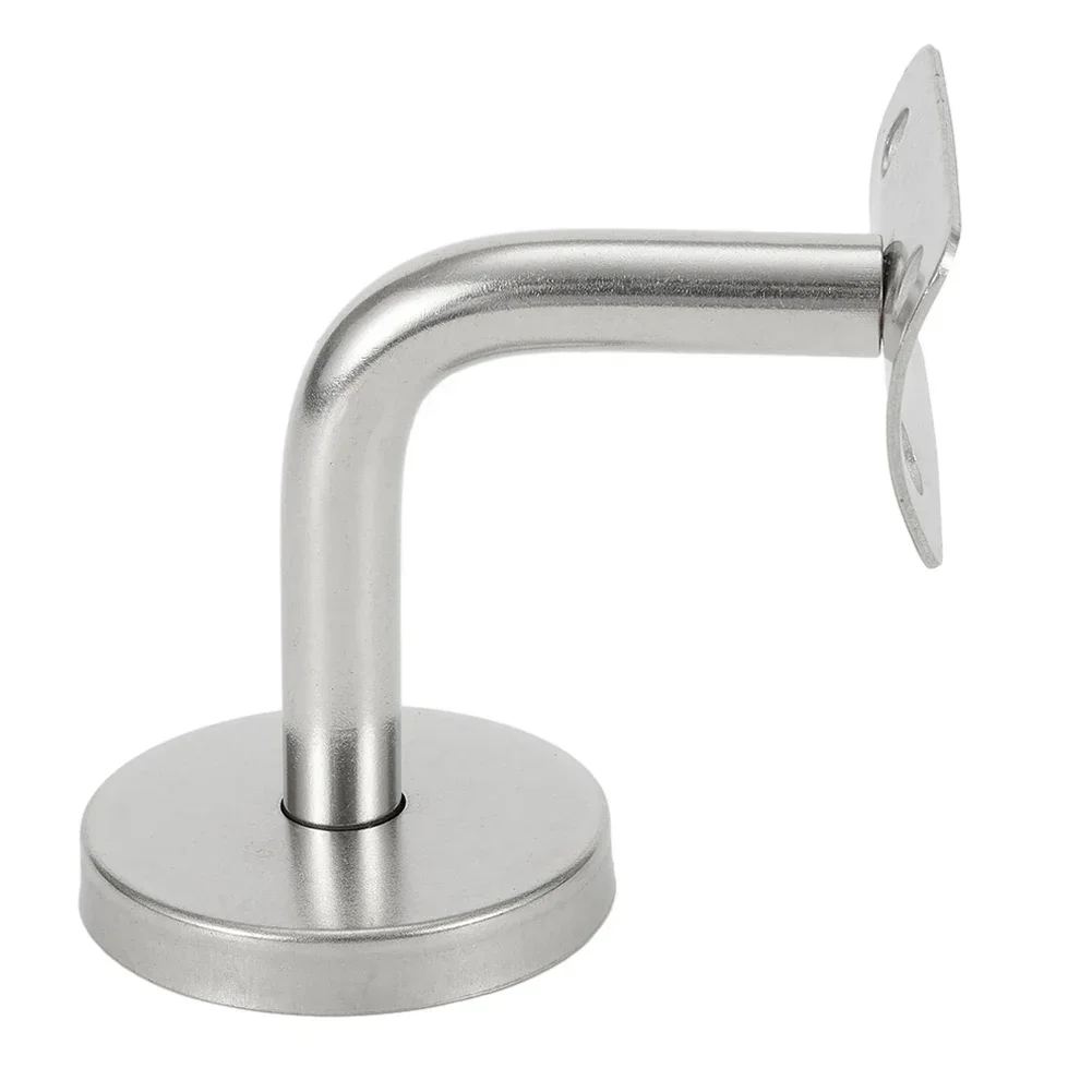 1Pcs Silver Stainless Steel Handrail Bracket 50*60mm Curved/Flat Stair Handrail Bracket Wall Support Hand Rail Balustrade