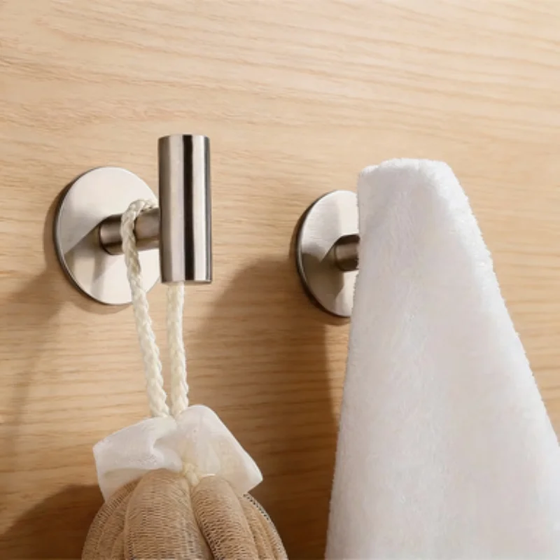 Edelstahl-Kleiderhaken, Selbstklebender Wandhaken, Handtuchhaken für Badezimmer, Küche, Garage, Schwerlast-Wandmontage Küchenzubehör