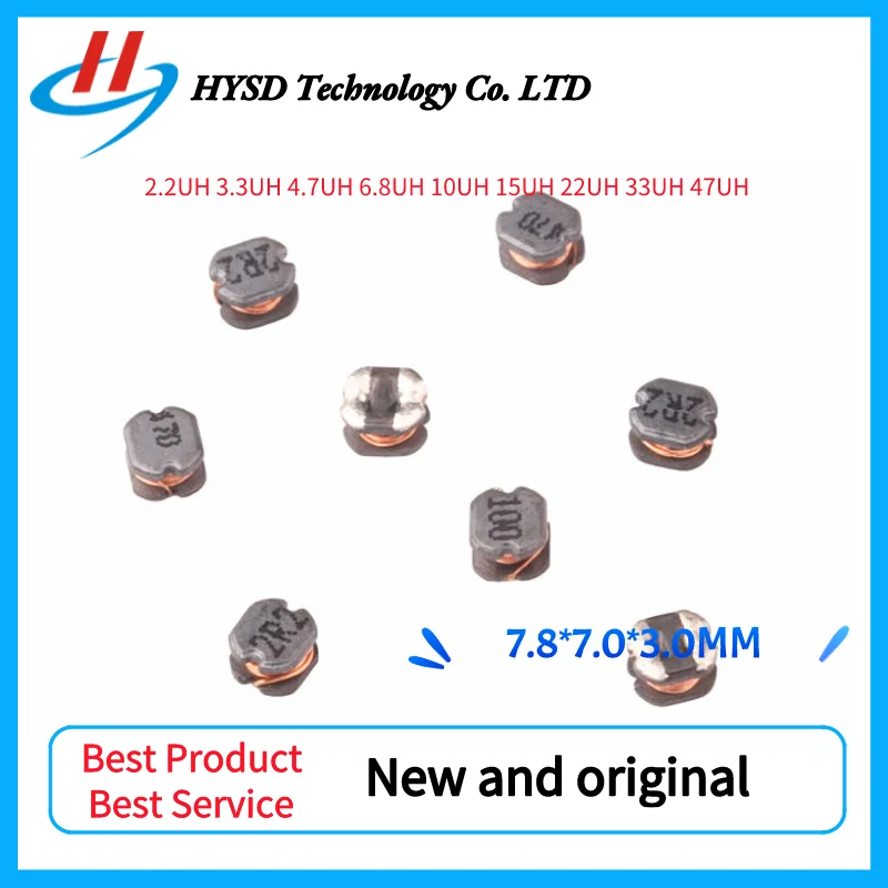 

50PCS SMD Power Inductors CD73 2.2uH 3.3uH 4.7uH 6.8UH 10uH 22uH 33uH 47uH 2R2 3R3 4R7 6R8 100 220 330 470 CD7830 7.8*7*3mm