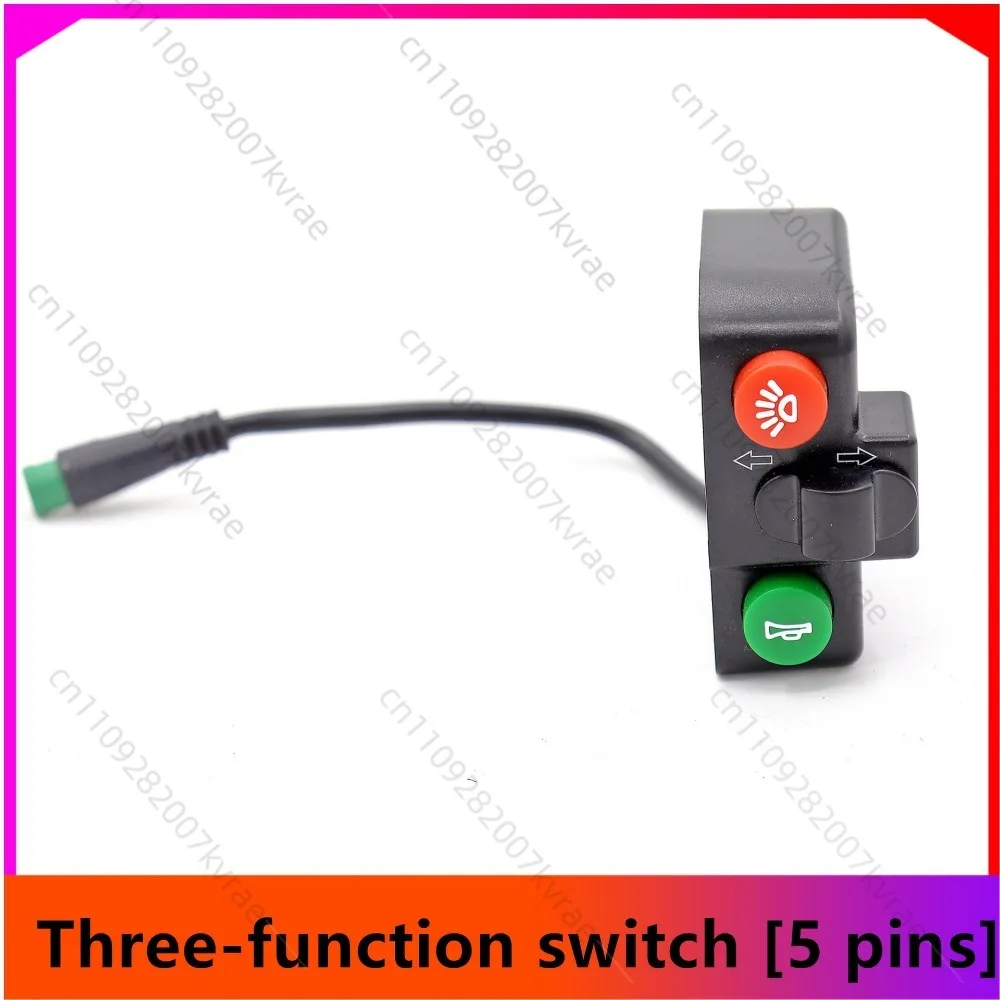 3 Function 5 Pin Headlight Horn Turn Signal Switch For Motorcycle Electric Scooter