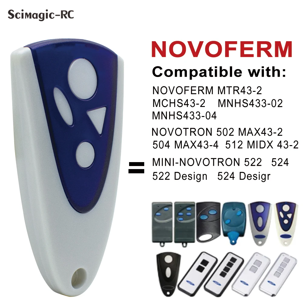 NOVOFERM Garage Door Gate Remote Control 433MHz For NOVOFERM NOVOTRON 502 MAX43-2 504 MAX43-4 522 524 512 MNHS433-02 MNHS433-04