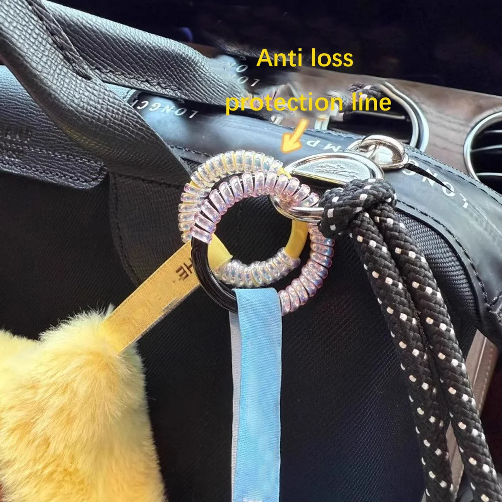 Boucle Anti-chute pour poupée, corde en Silicone, porte-clés, anneau de Protection, enroulement coloré, fixe, accessoires de poupée Anti-chute