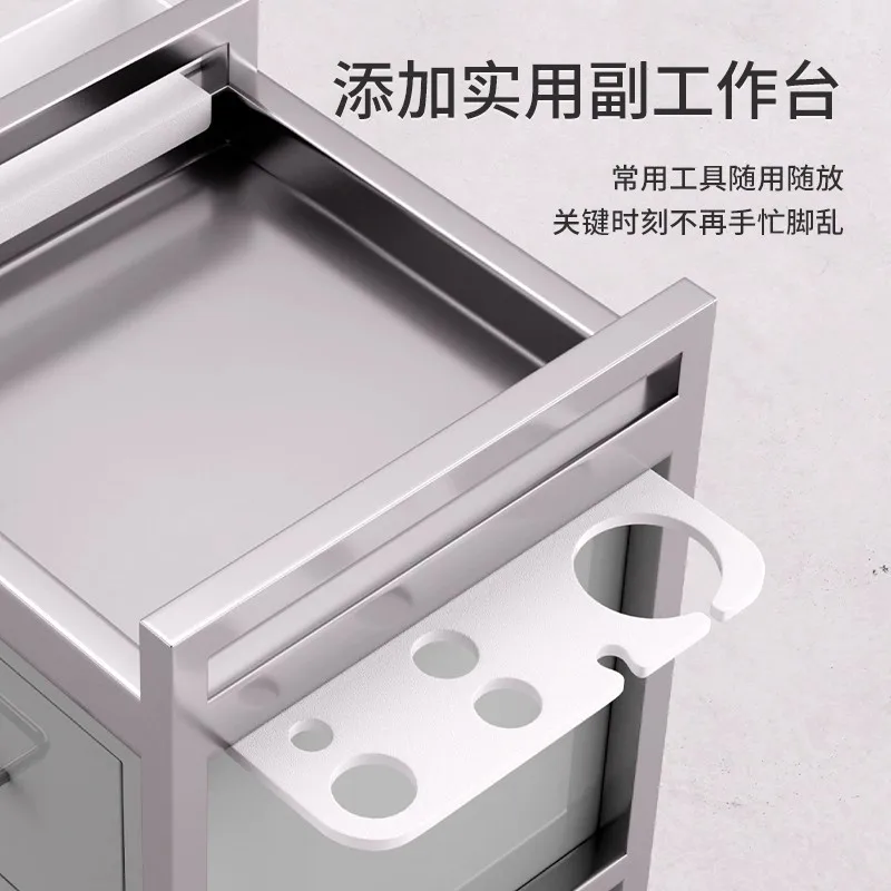Stainless steel hairdressing shop tool cabinet Barber shop storage cabinet Hair cutting cabinet Hair salon special cart Perming