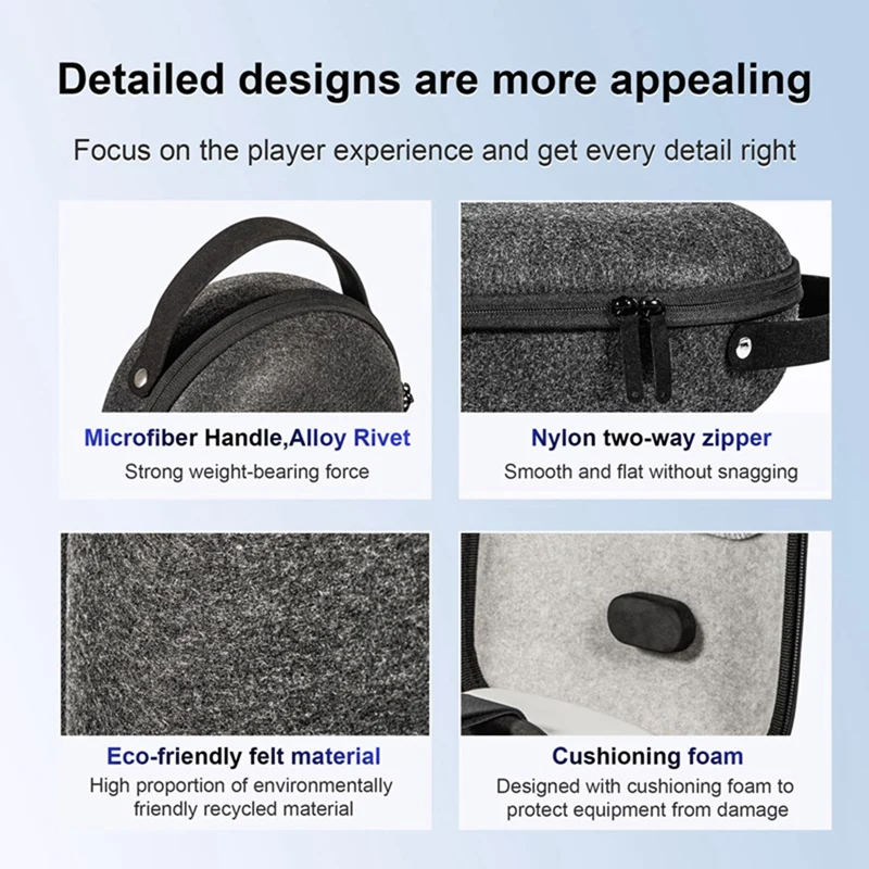 VR Carrying Case For Meta Quest 3 Compatible For Quest 2 Hard Large Space Protection Bag VR Parts