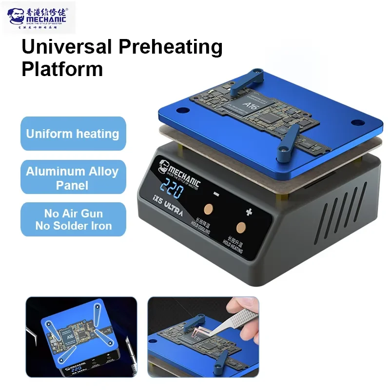 MECHANIC Breakthrough iX5 Ultra Motherboard Preheating Repair Station for Mobile Phone Uniform Heating Degumming Laminating Tool