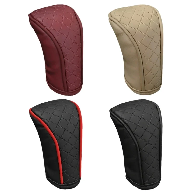 Luxurious Leather Car Shifter Cover Breathable Gear Sleeve Breathable Accessories for Enhances Driving Comfort