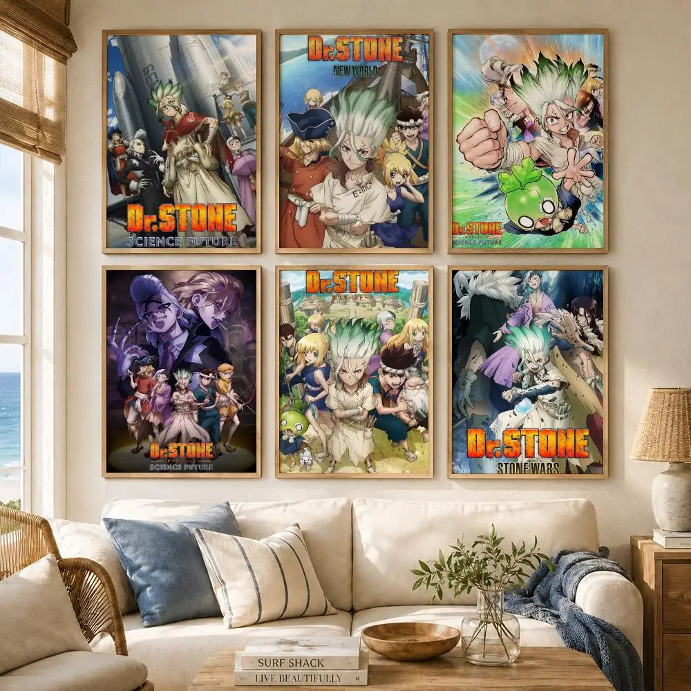 Science Adventure Anime D-Dr.STONE Poster Versatile HD Waterproof Wall Art Self-Adhesive Decor for Any Space Ideal Gift