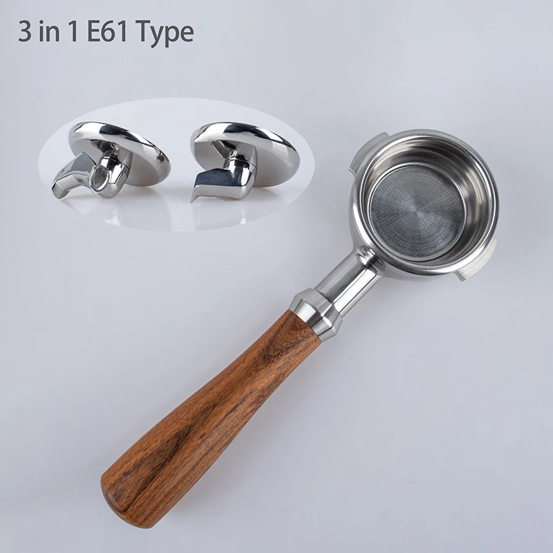 3 in 1 Eco 304SS 58mm E61 Coffee Portafilter Bottomless Double Spout Single Spout Espresso Portafilter