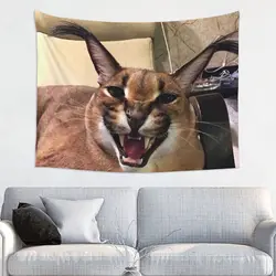 Arazzo Caracal Cat Floppa Meme Hippie personalizzato per la decorazione della camera da letto arazzi decorazioni per la casa