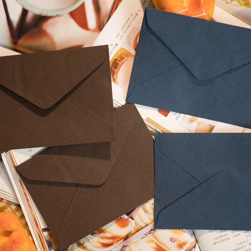 50Pcs Small Paper Envelope Hemp Weave Pattern Envelopes For Letters Thick Packaging Envelope Stationery Supplies 16x11.3cm
