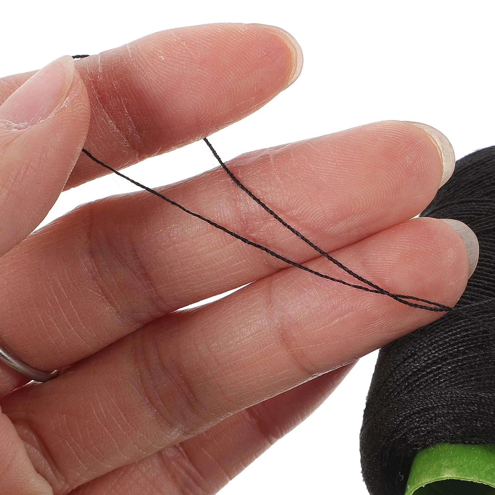 

4Pcs Hand Sewing Thread Black Polyester High Strength Low Lint Quilting Dressmaking Upholstery Carpet General Stitching