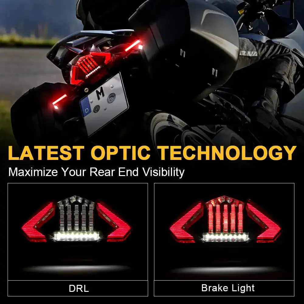 BMW Motorcycle LED Tail Light E-Mark DRL Brake Stop Light for F800 S/ST F800GT F800R R R1200 GS Adventure 1200R F650 Dakar GS ST