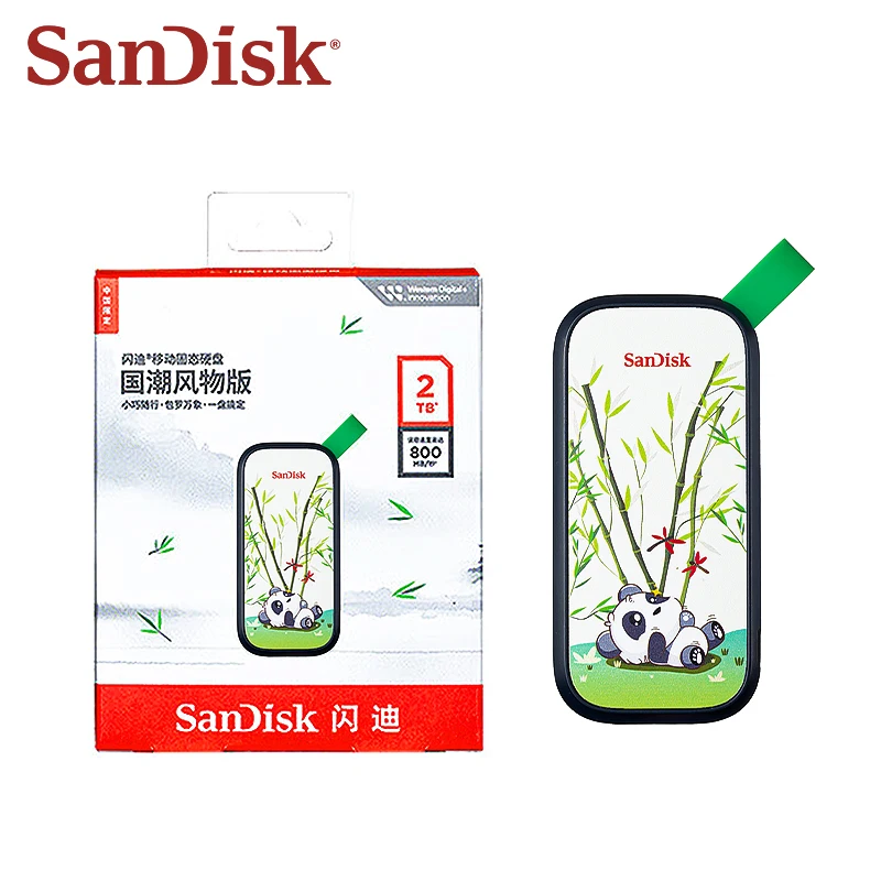 Unidad de estado sólido portátil SanDisk Panda USB 3,2 tipo C disco duro 2TB hasta 800 Mb/s disco duro SSD externo PSSD Original