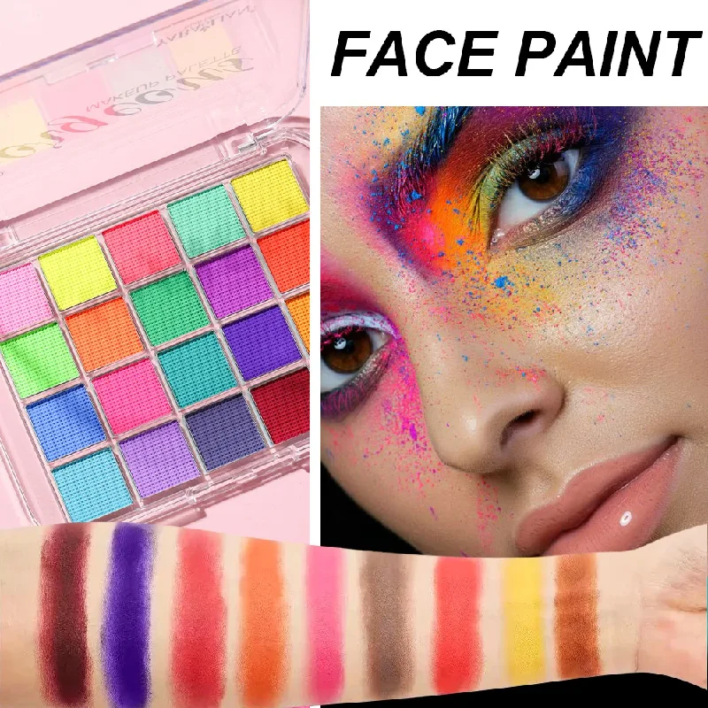 Pintura facial y corporal, aceite de pintura al agua segura no tóxica con pincel, herramientas para fiesta de maquillaje de Navidad y Halloween, 20/12 colores