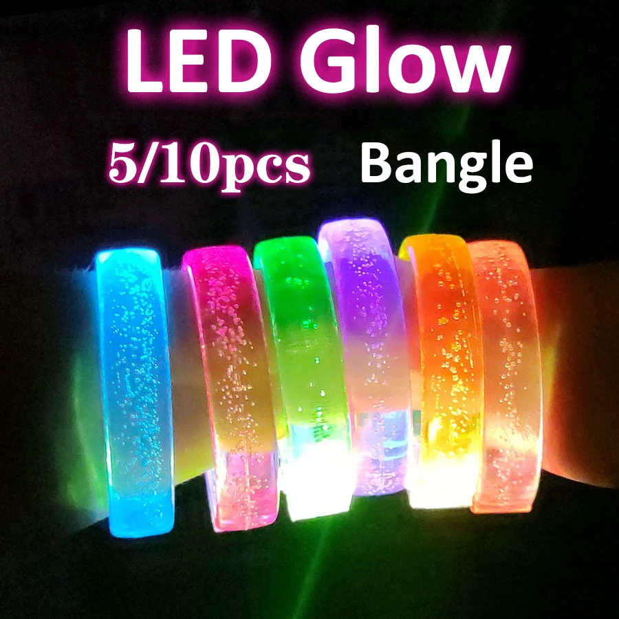 5/10pcs Gathering queue luminous glow bangle bracelet LED flash bracelet concert fluorescent bracelet party event cheer gift