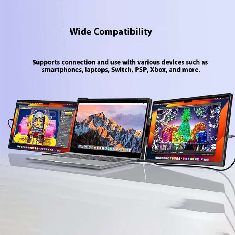 14.1 Inch Portable Dual-Screen HD Monitor IPS 16:10 Lightweight Type-C HDMI Extend Screen for Laptop Stock Trading Multi-Display