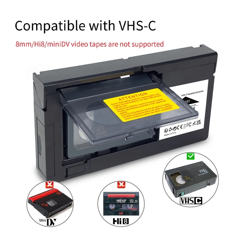 VHS-C Cassette Converter For JVC For RCA For Panasonic VHS To VHSC SVHS-C Cassette Adapter Not For 8Mm/Minidv/Hi8 Durable