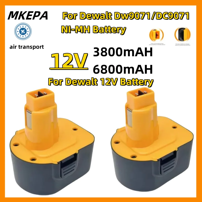 For Dewalt 12V Battery 3.8Ah  6.8AH DC9071 DW9072 DW9071 DE9074 DE9037 DE9071 DE9072 DE9075 12 Volt Battery Cordless Power Tool