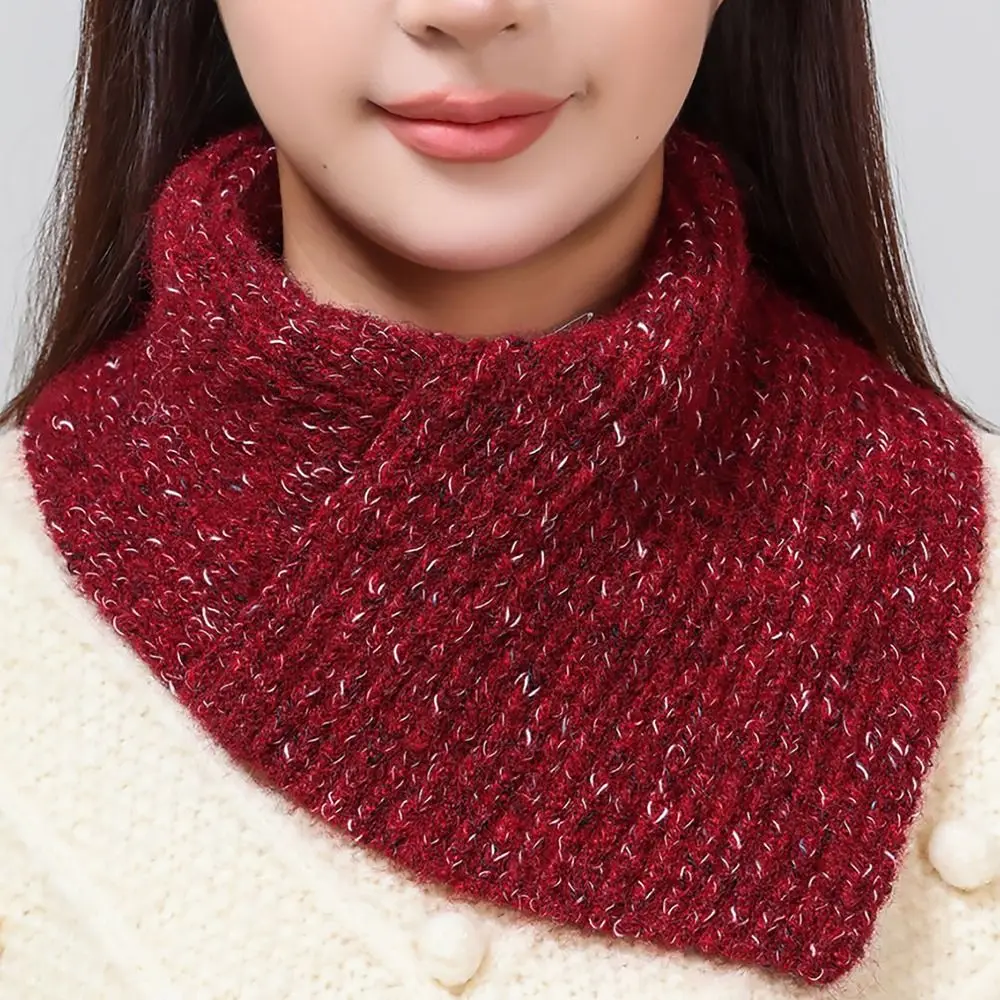 Fashion OL Winter Warm Neck Warmer Scarf Windproof Solid Color Neck Muffs Knitted Fake Collar for Women Girls