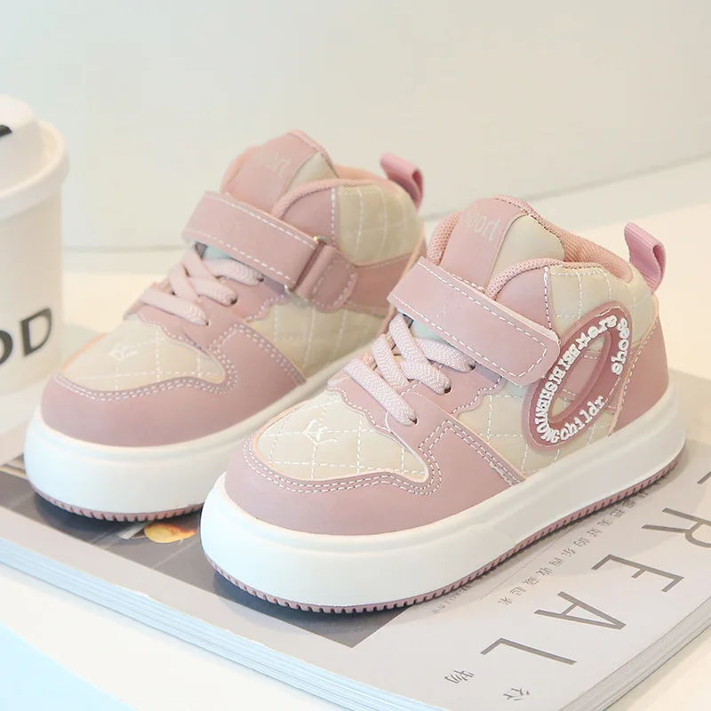 

Spring Autumn Children Velcro Thick Soled Shoes Boys Wear Resistant Simple Style Sneakers Girls Lightweight Comfortable Shoes