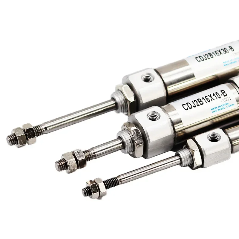 CDJ2B/CDJ2D Bore 16mm Stainless Steel Mini Cylinder Double Action CDJ2B16-10*15X20X25X30X40X50X100X150-B Pneumatic Cylinder