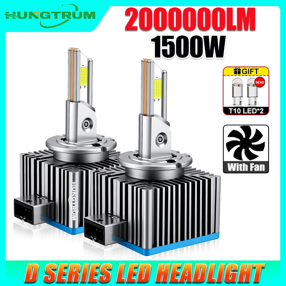 

Светодиодные фары D3S D1S CANBUS без ошибок с турбовентилятором, D2S D4S D8S D1R D2R D3R D4R, светодиодные лампы для автомобиля, 2000000 лм, 6000K, 2 шт.