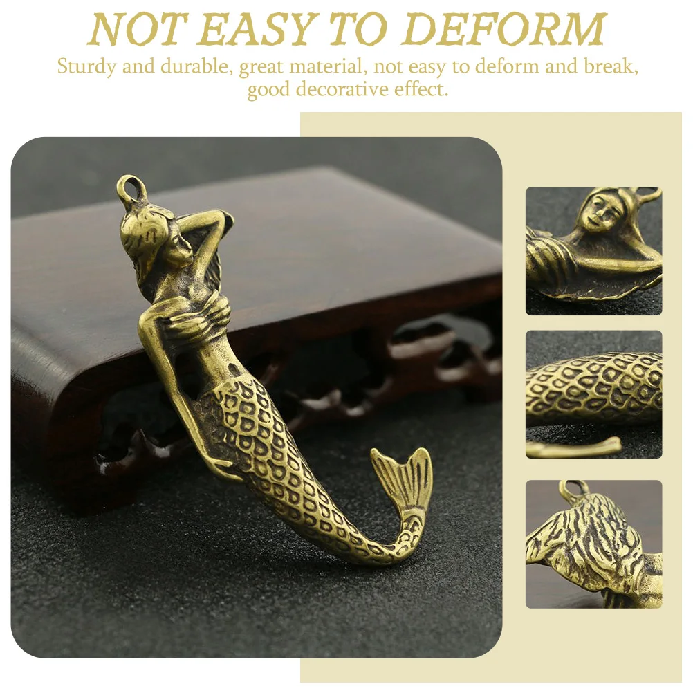 

Mermaid Keychain Accessories Aesthetic Charms Ocean Accessory Keyring Copper Hanging Decorations for Backpacks Pendant