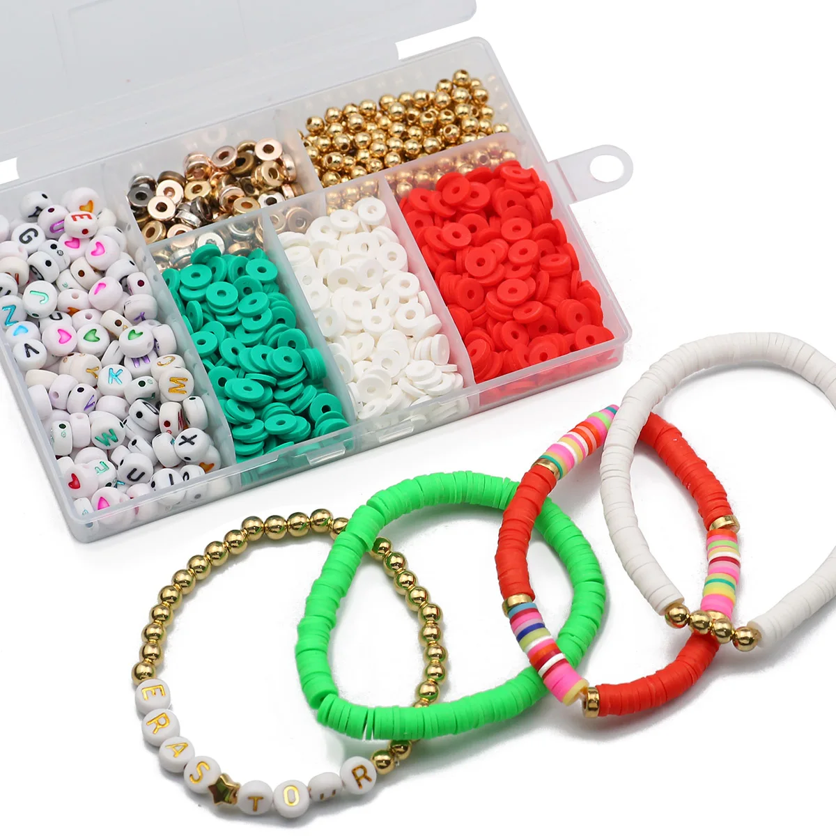 3mm 2000pcs Polymer Clay Christmas Set Spacer Loose Beads For Jewelry Bracelets Necklace Making DIY Accessories